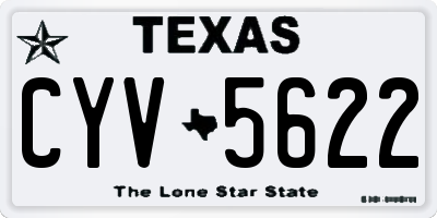 TX license plate CYV5622