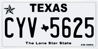 TX license plate CYV5625