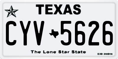 TX license plate CYV5626