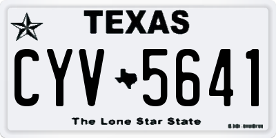 TX license plate CYV5641