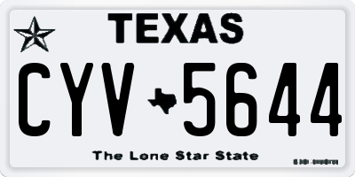 TX license plate CYV5644