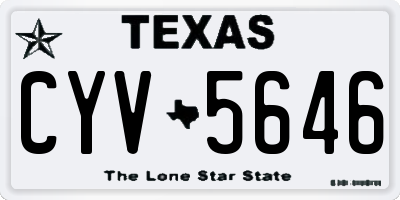 TX license plate CYV5646