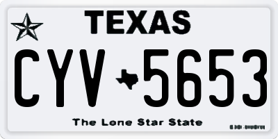 TX license plate CYV5653