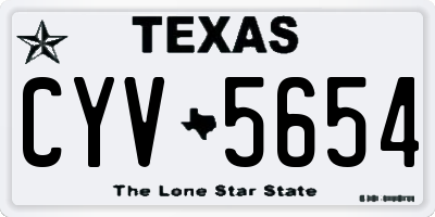 TX license plate CYV5654