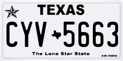 TX license plate CYV5663