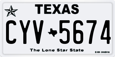 TX license plate CYV5674