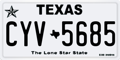 TX license plate CYV5685