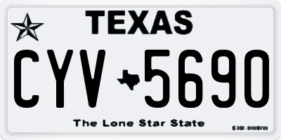 TX license plate CYV5690