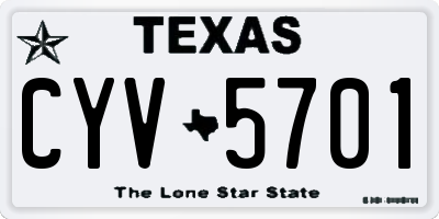 TX license plate CYV5701