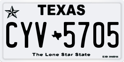 TX license plate CYV5705