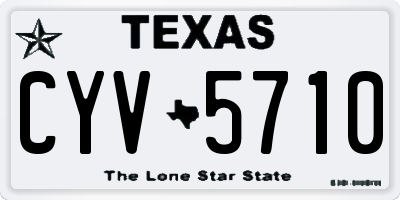 TX license plate CYV5710