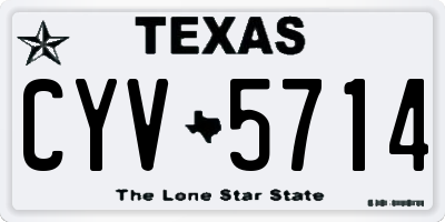TX license plate CYV5714