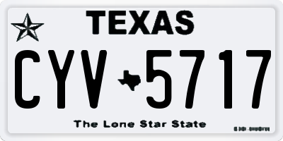 TX license plate CYV5717