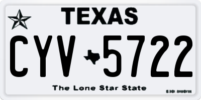 TX license plate CYV5722