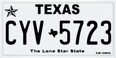 TX license plate CYV5723
