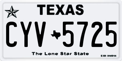 TX license plate CYV5725