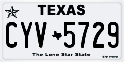 TX license plate CYV5729