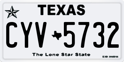 TX license plate CYV5732