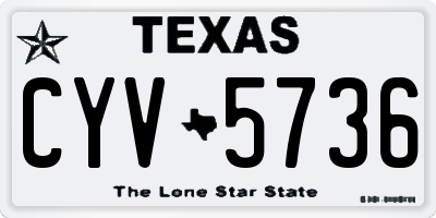 TX license plate CYV5736