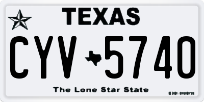 TX license plate CYV5740