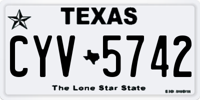 TX license plate CYV5742