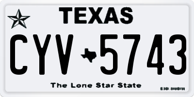TX license plate CYV5743