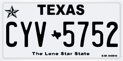 TX license plate CYV5752