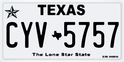 TX license plate CYV5757