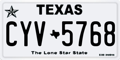 TX license plate CYV5768