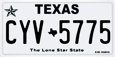 TX license plate CYV5775
