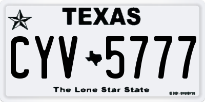 TX license plate CYV5777