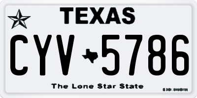 TX license plate CYV5786