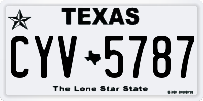 TX license plate CYV5787
