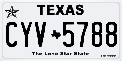 TX license plate CYV5788