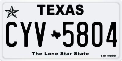 TX license plate CYV5804