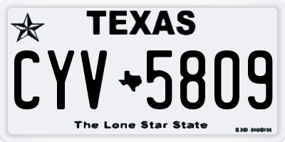 TX license plate CYV5809