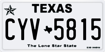 TX license plate CYV5815