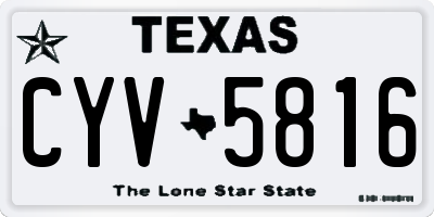 TX license plate CYV5816