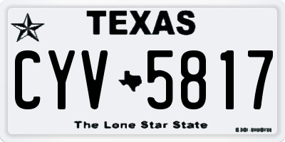 TX license plate CYV5817