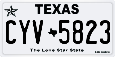 TX license plate CYV5823
