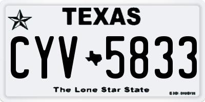 TX license plate CYV5833