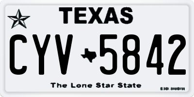 TX license plate CYV5842