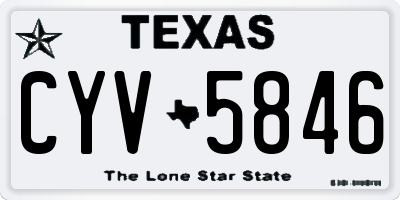 TX license plate CYV5846