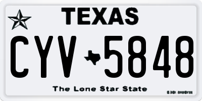 TX license plate CYV5848