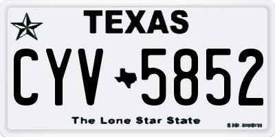 TX license plate CYV5852
