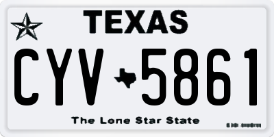 TX license plate CYV5861