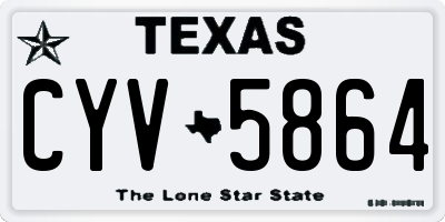 TX license plate CYV5864