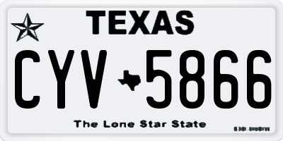 TX license plate CYV5866