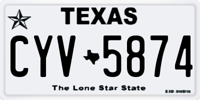 TX license plate CYV5874