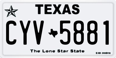 TX license plate CYV5881